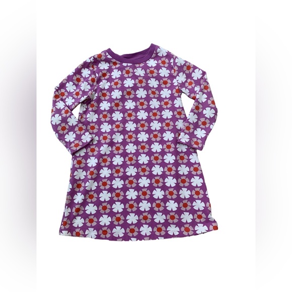 Hanna Andersson Size 110, 5, Purple and Pink T-Shirt Flower Dress - Picture 1 of 7
